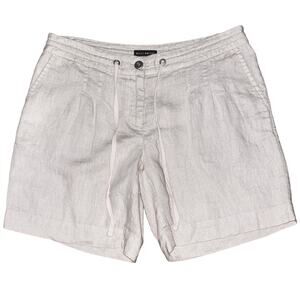 Willi Smith 100% Linen Drawstring Beige Shorts Size 10 Women's